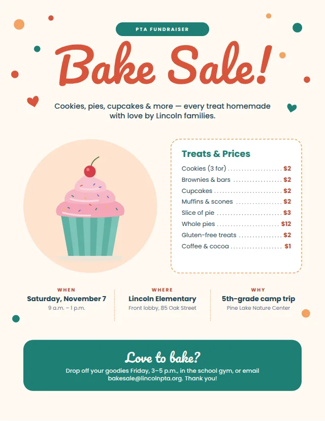 The Bake Sale Flyer template
