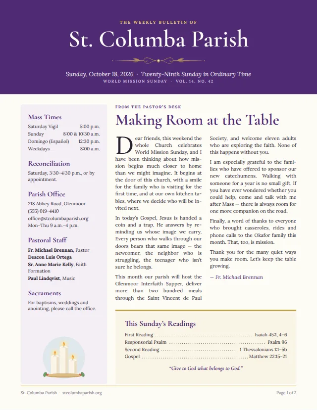 The Parish Bulletin template